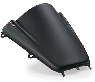 Puig 22284J Z-Racing Windscreen; aerodynamic design with double height; improves rider protection; made of high-impact acrylic; TÜV approved; easy installation, Matte Black