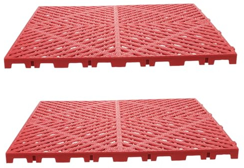 Cabilock 2piezas Rejilla De Suelo De Plástico Entrelazada Baldosas De Drenaje para Garaje Alfombrilla Antideslizante para Lavado De Coches Rejilla Cuadrada para Suelo De Lavadero De Coches