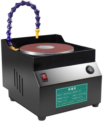 KHZKHC Smerigliatrice da Banco a Umido, Affilacoltelli Elettrica da 350 W, 7 velocità Regolabili, Uso a Umido E a Secco, Max 3350 Giri/min, con 10 Fogli di Carta Vetrata, per Lavorazione dei Metalli