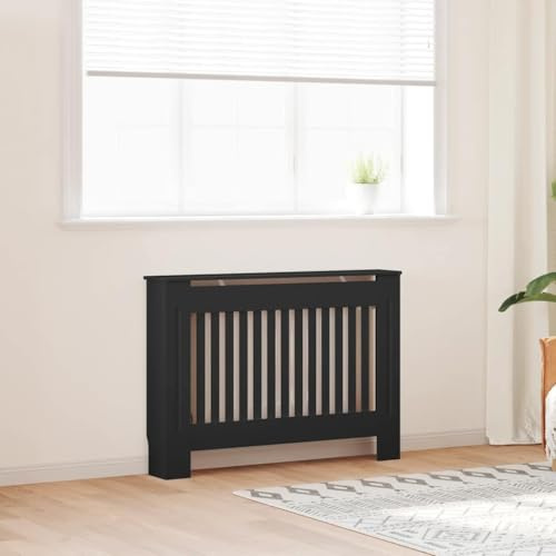 Solivagant Cache-radiateur Noir 112x19x81,5 cm MDF,(9.8 KG)