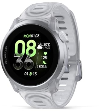 COROS Pace 4 Montre Sport Ultralégère- Cloud White Silicone, Aluminium | Écran tactile AMOLED 1,2, 32g Montre Running, 19 jours d'usage, Contrôle vocal, Outils d'entraînement, GPS précis