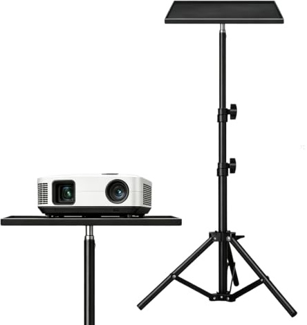 Nimblyne Laptop Stativ Tragbarer mit Klein Tablett: Projektorständer Verstellbarer Höhe Von 55cm Bis 120cm, Beamer Ständer für Ablage von Soundkarten, Mikrofonen, Laptops, Projektoren usw