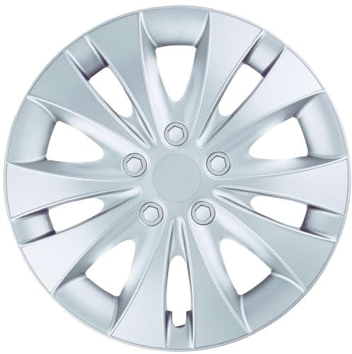 Albrecht 16 Zoll Radkappen Silber für Stahlfelgen - Storm Radzierblenden aus hochwertigem Kunststoff - Langlebige Radblenden in originaler Albrecht Verpackung - Made in EU