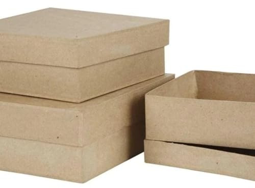 Quadratische Schachteln, Größe 16+18+20 cm, 3 Stück sortiert