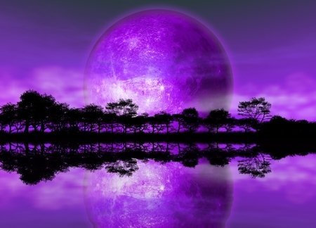 Nice walls Wall Mural Photo Wallpaper - RISING MOON ALIEN PLANET - 254x183cm wall deco