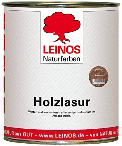 Wetterfeste Holzlasur für außen 062 Nussbaum 0,75 l – offenporiger Holzschutz mit Filmschutz gegen Pilzbefall – für Fenster, Türen, Zäune & Pergolen – wasserabweisend, lasierend