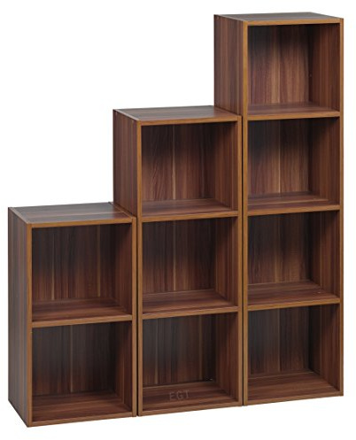 Set von 3 URBN Living Holz Bücherregal (Teak)