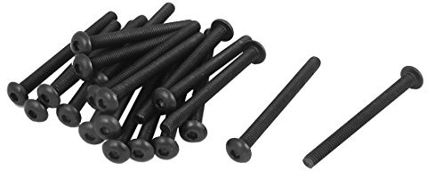 uxcell M4 x 45mm Alloy Steel Hex Bolt Socket Head Cap Screws Black 20 Pcs