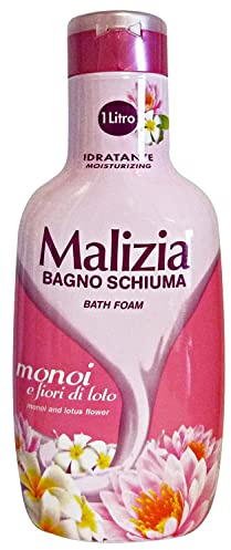 MALIZIA Monoi & Lotusblüte Badeschaum 1000ml - Blumig, Feuchtigkeitsspendend, Parabenfrei
