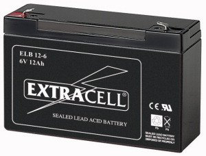 Batteria Ricaricabile al Piombo SIGILLATA 6 Volt 12 Ah Marca EXTRACELL Gruppi continuità peg perego