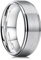 King Will Basic Men's Tungsten Carbide Ring 8mm Polished Beveled Edge Matte Brushed Finish Center Wedding Band 9.5