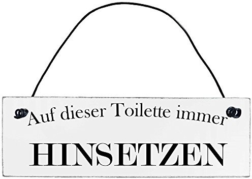 Anika Hermsen-Grallert, HomeYourself Shabby Chic Vintage Schild Toilette hinsetzen Dekoschild Türschild