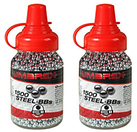Outletdelocio. Pack 2 biberones Bolas Acero Umarex Steel BBS (4,5mm) 1500 Piezas Cada Unidad. 2-52121