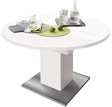 möbelando Esszimmertisch Speisentisch Esstisch Tisch Küchentisch Holztisch Judd III weiß matt