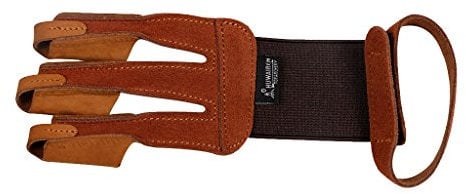 Gazechimp Bogenhandschuh traditionell, Leder Bogenschießen Handschuh, beidhändig geeignet, Braun