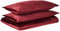 Tribeca Living Samt King Bettwäsche-Set, Dreiteiliges Boxstich-Bettwäsche-Set, inklusive übergroßer Steppdecke und Zwei Kissenbezügen, 260 g/m², superweicher Samt, Burgunderrot