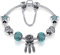 Presentsk Dream Catcher Silber Charm Armband mit Engelsflügeln Blue Beads Frauen
