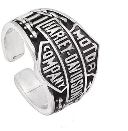 YOYOYAYA Ring S925 Sterlingsilber Herren Wind Lokomotive Harley verstellbar Retro Classic Party Damen Paar Exquisite Mode Einfachheit Geburtstag Gedenken Geschenk