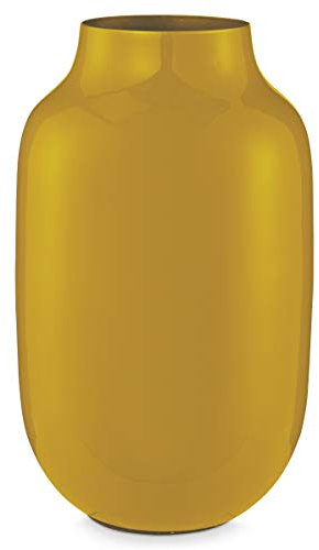 Pip Studio Metall-Vase Blushing Birds | gelb - 30 cm