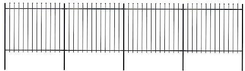vidaXL Gartenzaun mit Speerspitze Stahl 714,5 x 150 cm Schwarz