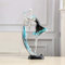JMAHM Frauen Ornamente Mädchen Figur Skulpturen Kunstharz Übergroße Dekoration Handwerk für Zuhause Wohnzimmer (34 cm, blau)