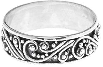Windalf Magischer Vintage Wunsch-Ring TARA 6 mm Elfenglück Midi-Ring Freundschaftsring Bohemia Silberring Handarbeit 925 Sterlingsilber (Silber, 60 (19.1))