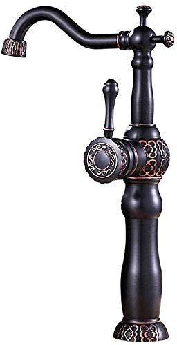 Wasserhahn Wasserhähne Becken Wasserhahn Vintage Antik geschnitzt über Theke Becken High Spin Bronze Full Industrial Style Küche Bad Wasserhahn Single