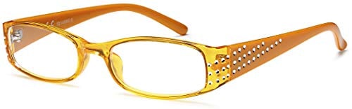 NEW VISION Damen Lesebrille Anti-Müdigkeit Blendfrei UV Schutz Lesehilfe mit Glitzer Bügel NV0176