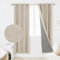 Deconovo Full Blackout Curtains Bedroom Thermal Insulated Energy Efficiency Eyelet Blackout Curtains with Coating Back Layer 46 x 72 Inch Light Linen 1 Pair