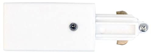 Famlights Schienensystem 1-Phasen Schienensystem Endeinspeiser in Weiß Schutzleiter rechts Schlichte Kunststoff