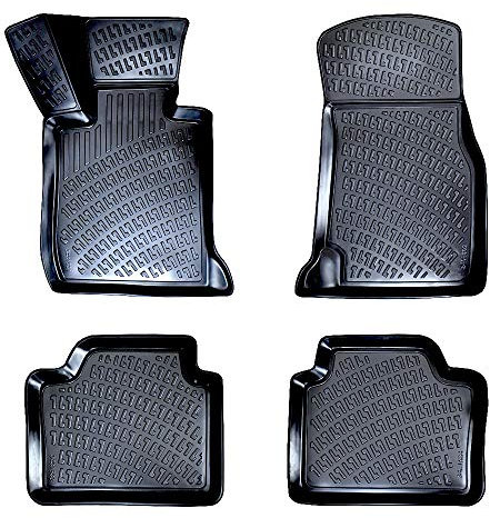 Rizline Passgenau 3D Fussmatten Auto Kompatibel mit BMW X1 E84 2009-2015 Auto Zubehör 1. und 2. Reihe Gummimatten Autos TPE Allwetter Geruchlos rutschfest Vorne & Hinten Schwarz