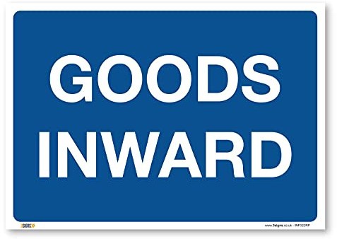 Goods inward, A3 420x297mm, PVC Rigid Plastic, Deliveries access, Warehouse Information Safety Signs