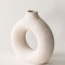 Small White Donut Vase Ceramic Vase For Pampas Grass Table Decorations Centrepiece, Bedroom Accessories, Room Deco Boho Home Mini Vase Ornaments Aesthetic Decor Living Room