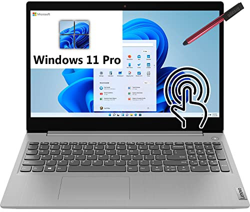 2022 Lenovo IdeaPad 3i 15.6 Touchscreen Business Laptop Computer, Intel Core i3-1115G4 (Beat i5-10210U), 8GB DDR4 RAM, 512GB PCIe SSD, WiFi 6, BT 5.0, Grey, Windows 11 Pro S, BROAG 64GB Flash Stylus