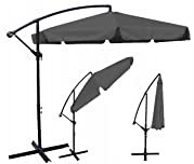 BDW 350cm Sonnenschirm im Freien Wasserabweisende Bespannung -Gartenschirm Marktschirm VIELE FARBE ! (dunkelgrau)