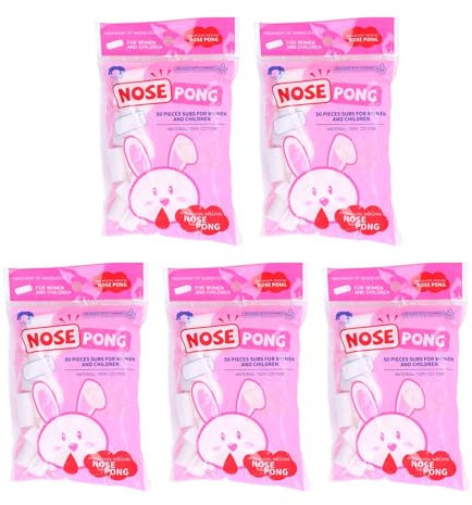 Agatige Lot de 5 Bouchons de Saignement de Nez pour Enfants, Rouleaux Coton Dentaires, Bouchons Nasaux, Coton-Tige Hémostatique pour la Bouche et le Nez, Arrête Saignements Rapidement(L)