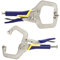 Hiceeden 2 Pack 11 Metal Face Clamps with Swivel Pad, Adjustable C Clamp with Rubber Handle, Welding Clamps Vise for Woodworking, Cabinetry, Carpentry, Repair, Pocket Hole Joinery
