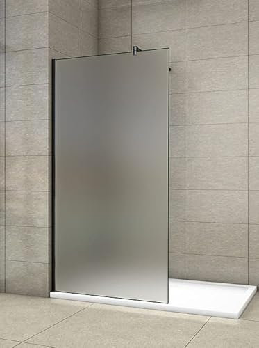 Aica Sanitär Walk in Dusche 70cm Duschabtrennung Duschwand 10mm Milchglas mit Glasschutzfolie H.200cm