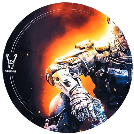 Woxter Stinger Floorpad Soldier - Alfombrilla Gaming de Suelo, Protector de Suelo, Resistente al Agua, Lavable, 100% Microfibra, Diámetro 120 cm