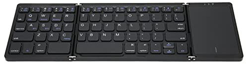 Tastiera Pieghevole con Touchpad, Tastiera Wireless Portatile per Bluetooth, Tastiera Pieghevole Wireless Full Size con USB C Ricaricabile, Supporto 3 Dispositivi