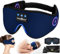 Bluetooth -Schlafmaske, aktualisierte musicozy 3D -Schlafkopfhörer Augenmaske mit Kopfhörern für Männer Frauen, drahtlose Musik Schlafmaske Schlafkopfhörer für Weihnachten