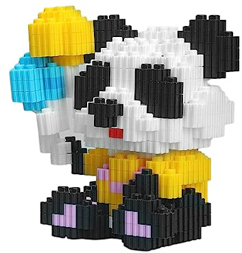 Larcele 295 Stücke Mikro Bausteine Spielzeug Kit, Mini Tier Bricks Bauen Bauklötze Satz KLJM-10(Ballon-Panda)