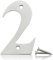 Bwintech 1 Pcs 75mm Satin Nickel SS304 House Numbers Door number 2, House Signs for outside, House Numbers Plaques for Front Wooden Door