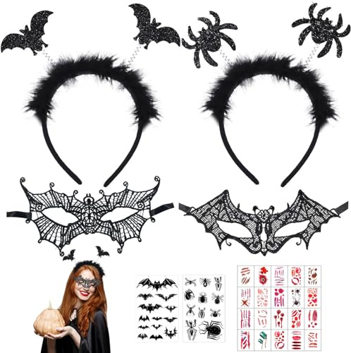 Ensemble Halloween: Serre-tête chauve-souris, vampire et accessoires de bandeau pour femme