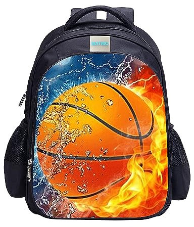 MATMO Fußball Rucksack für Jungen, Fußball Druck Rucksack Coole Fußball Muster Schultasche, Basketball Rucksack 23-17, One_Size, Cartoon, Einheitsgröße