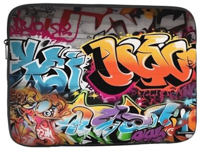 Laptop-Hülle, Graffiti, Hip-Hop-Druck, wasserabweisend, stoßfest, Laptophülle, Laptoptasche, für Damen, Herren, Arbeit, Business, 13 Zoll