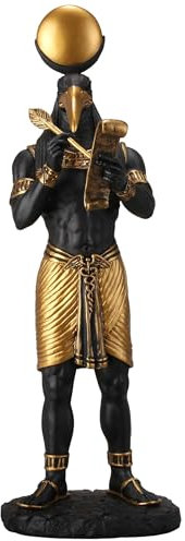 Veronese Design Thoth ägyptischer Gott des Wissens, 27,9 cm, Schwarzgold, Kunstharz-Statue