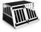 Defacto Hundetransportbox Alu Hundebox Reisebox Autobox Gittertür abschließbar Aluminium Transportbox für Hunde Tiertransportbox (Silber, (XXL) 95X85X69 cm)