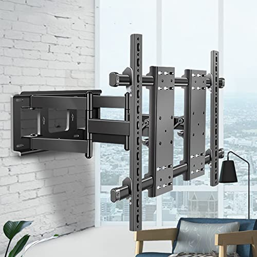 TV-Wandhalterung – TV-Halterung, doppelt schwenkbar, schwenkbar, neigbar, 6 Arme, für die meisten 70–120 Zoll flachen LED/4K-Fernseher, hält bis zu 130 kg (schwarz)