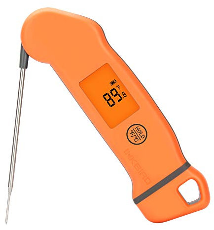 Inkbird IHT-1S Fleischthermometer Digital, Instant Read Bratenthermometer Grillthermometer, USB Wiederaufladbar IP67 Wasserfest Kochthermometer Küchenthermometer for Braten, BBQ, Baby-Milch, Wasser